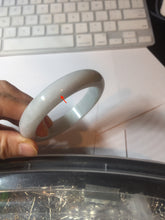 Load image into Gallery viewer, 56.9mm Certified Type A 100% Natural light green white Jadeite bangle X156