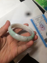 Load image into Gallery viewer, 51.5mm Certified Type A 100% Natural sunny green oval Jadeite Jade bangle AZ131-4139