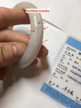 Load image into Gallery viewer, 55mm Certified Type A 100% Natural light green white red Jadeite bangle PB197-6665