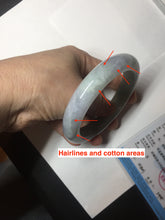 Load image into Gallery viewer, 61mm Certified Type A 100% Natural white/light purple/brown/yellow/gray (FU LU SHOU) Jadeite Jade bangle BF106-8636