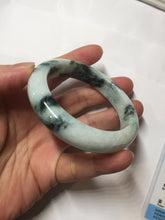 Load image into Gallery viewer, 53mm certified 100% natural Type A green white with green floating flowers jadeite bangle PD157-6246