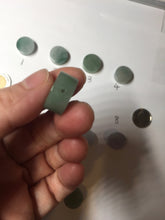 Load image into Gallery viewer, 100% Natural type A icy watery light green/purple/gary Jadeite Jade round cake  pendant group F151