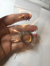 Load image into Gallery viewer, 100% natural type A ice watery oily dark green/gray/black(冰油青) jadeite jade band ring PC77