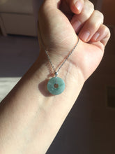 Load image into Gallery viewer, 15mm Type A 100% Natural blue light green dark green gray Guatemala Jadeite Jade Safety Guardian Button donuts Pendant group AU82