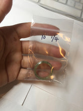 Load image into Gallery viewer, 100% natural type A ice watery oily dark green/gray/black(冰油青) jadeite jade band ring PC77