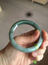 Load image into Gallery viewer, 54.6mm certified type A 100% Natural dark green/brown Jadeite Jade bangle Z87-7247