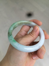 Load image into Gallery viewer, 56.5mm certified 100% natural Type A sunny green/white jadeite jade bangle A80-0458