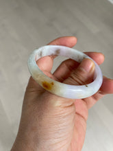 Load image into Gallery viewer, 51.5mm Certified Type A 100% Natural light green/purple/yellow/brown oval shape Jadeite Jade bangle AS14-0710