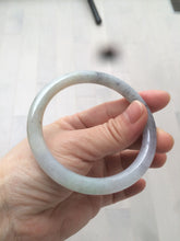 Load image into Gallery viewer, 57.3mm certified Type A 100% Natural black/white/purple (乌鸡翡翠) round cut Jadeite Jade bangle AK17-2610