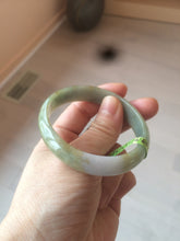 Load image into Gallery viewer, 52.5mm Certified Type A 100% Natural light purple/yellow/green oval Jadeite Jade bangle AJ16-8011