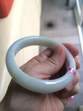 Load image into Gallery viewer, 57.2mm certified Type A 100% Natural light green/white Jadeite Jade bangle AB21-6215