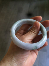Load image into Gallery viewer, 56mm certificated Type A 100% Natural light green/purple Jadeite Jade bangle L126-9559