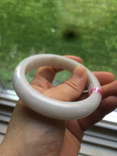 Load image into Gallery viewer, 56.8mm certified type A 100% Natural white/light green jadeite jade bangle B75-9276
