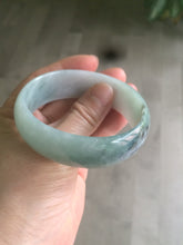 Load image into Gallery viewer, 53mm Certified type A 100% Natural light green/yellow/black broad style oval jadeite jade bangle X96-1036