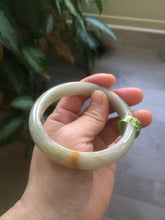 Load image into Gallery viewer, 58.5mm certified 100% natural green/yellow jadeite jade bangle AE44-8521