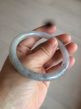 Load image into Gallery viewer, 57.3mm certified Type A 100% Natural black/white/purple (乌鸡翡翠) round cut Jadeite Jade bangle AK17-2610