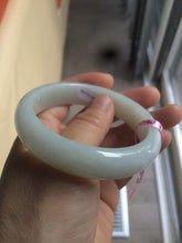 Load image into Gallery viewer, 55.9mm Certified Type A 100% Natural white Jadeite Jade bangle W63-6216