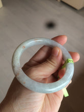 Load image into Gallery viewer, 54.5mm 100% natural Type A green/white with red floating flowers jadeite jade bangle AK3-1387