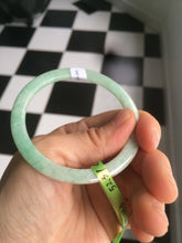 Load image into Gallery viewer, 52mm Certified Type A 100% Natural apple green/brown/red thin(flat) Jadeite Jade bangle L85-7336