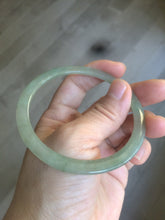 Load image into Gallery viewer, 58.5mm Type A 100% Natural icy light green super thin style Jadeite bangle L138