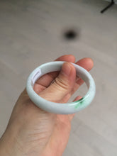 Load image into Gallery viewer, 48.5mm Certified Type A 100% Natural sunny green/white oval Jadeite Jade bangle AT60-4210
