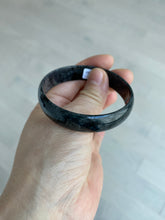 Load image into Gallery viewer, 52.8mm Certified Type A 100% Natural black (Wuji)Jadeite Jade bangle group D94