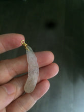 Load image into Gallery viewer, 100% Natural type A light green/white jadeite Jade feather pendant AB Add on item, not sale individually.