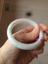 Load image into Gallery viewer, 55mm Certified type A 100% Natural light green/white Jadeite bangle AE38-9280
