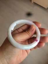 Load image into Gallery viewer, 55mm Certified type A 100% Natural light green/white Jadeite bangle AE38-9280
