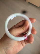 Load image into Gallery viewer, 55mm Certified type A 100% Natural light green/white Jadeite bangle AE38-9280