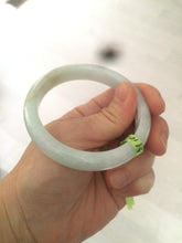 Load image into Gallery viewer, 55.5mm Certified 100% Natural type A light green/white Jadeite Jade bangle AD50-9839
