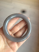 Load image into Gallery viewer, 51.8mm 100% natural smoky purple/gray Quartzite (Shetaicui jade) round cut bangle XY6