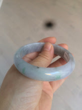 Load image into Gallery viewer, 57.4mm certified Type A 100% Natural light green/purple/gray Jadeite Jade bangle AM39-0734
