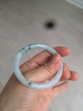 Load image into Gallery viewer, 49.5mm Certified Type A 100% Natural icy light green purple round cut oval Jadeite Jade bangle AQ32-2403