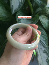 Load image into Gallery viewer, 55mm certifaied Type A 100% Natural light green/yellow Jadeite Jade bangle (with defects) Group AK6