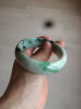 Load image into Gallery viewer, 58mm Certified Type A 100% Natural light sunny green/dark green Jadeite Jade bangle J102-4120