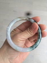 Load image into Gallery viewer, 55.8mm certified 100% natural green purple round cut jadeite jade bangle AK42-7560