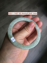 Load image into Gallery viewer, 52-55mm Certified Type A 100% Natural light green/white flat style Jadeite bangle group S25