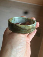 Load image into Gallery viewer, 52mm certified Type A 100% Natural sugar brown/red/green/white oil painting style square Jadeite Jade bangle D3-2745