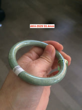 Load image into Gallery viewer, 54-55mm type A 100% natural certified green slim round cut jadeite jade bangle group AK4 (Clearance item) another