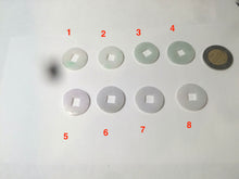 Load image into Gallery viewer, 18-19.6mm Type A 100% Natural sunny green/ light purple/white Jadeite Jade ancient Chinese coin pendant group AT75