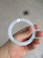 Load image into Gallery viewer, 57mm 100% natural Type A sunny green/white/purple slim flat style jadeite jade bangle AC61-4574