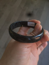Load image into Gallery viewer, 52.8mm Certified Type A 100% Natural black (Wuji)Jadeite Jade bangle group D94