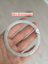 Load image into Gallery viewer, 58mm Certified Type A 100% Natural light green with green floating flowers super thin Jadeite bangle group A63