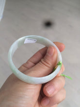 Load image into Gallery viewer, 52.4mm certified Type A 100% Natural light green/white/purple thin Jadeite Jade bangle Z98-7327
