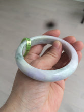 Load image into Gallery viewer, 58.6mm certified type A 100% Natural green/white/purple Jadeite Jade bangle Z96-6204