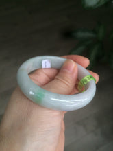 Load image into Gallery viewer, 49.5mm Certified Type A 100% Natural sunny green oval Jadeite Jade bangle AJ6-5095