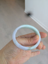 Load image into Gallery viewer, 47.5mm Certified Type A 100% Natural light green/purple/brown (Fu Lu Shou) oval Jadeite Jade bangle AT57-4197
