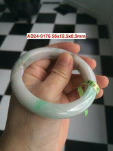 Load image into Gallery viewer, 53-62mm certified Type A 100% Natural sunny green/white/purple/pale pink/black Jadeite Jade bangle (with defects) group AD24