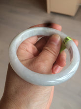 Load image into Gallery viewer, 57.7mm certificated type A 100% Natural light green/white Jadeite Jade bangle R70-0274